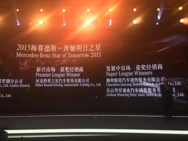 感恩有您 与星同行！乐山华星锦业奔驰荣膺“2015年梅赛德斯-奔驰明日之星”大奖！_腾凯融资租赁